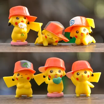 6 шт. /компл. TAKARA TOMY Pokemon Kawaii Pikachu Набор детских игрушек-моделей для выпечки кукольного торта, декоративный подарок на День рождения и Рождество