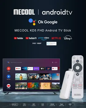 Mecool KD5 Android 11 TV Stick HDR10 Smart TV Box 1GB 8GB WiFi 2.4G 5G Мини-потоковый медиаплеер
