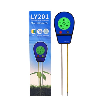 Измеритель pH почвы 3 в 1, температура влаги, тестер pH, влажность, солнечный свет, Садовые цветы, детектор влажности, датчик влажности почвы, Измеритель