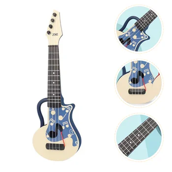 Мини-гавайская гитара-игрушка Пластиковые гитары для раннего обучения Музыкальный инструмент Игрушка для начинающих Мальчиков и девочек Детская игрушка